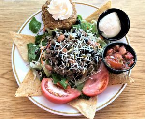 Taco salad lunch plate