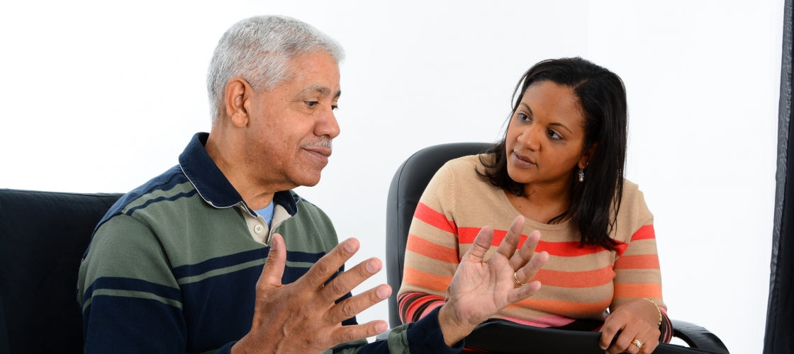 older man with counselor